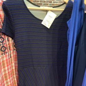 Navy and Black Striped Dress